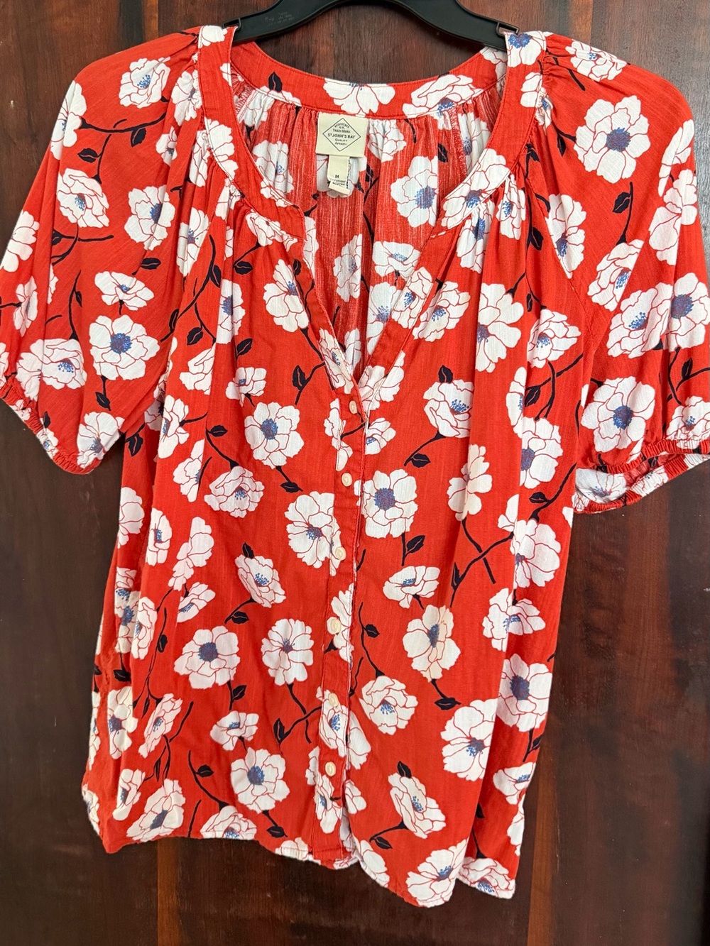 St. John's Bay Red Floral Split-Neck JCPenney